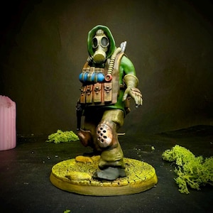 Zone Stalker Figur | Postapokalyptischer Soldaten Statue | Slawische Sci-Fi Resin Kunst | Überlebensgeschenk | Fan Art inspiriert von der Ausschlusszone