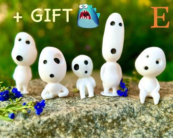 Kodama Figurines Set: Princess Mononoke Tree Spirits Decor
