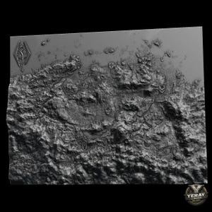 Skyrim 3D Map – 45cm Compact Edition | Detailed Topographic Relief |  The Elder Scrolls V