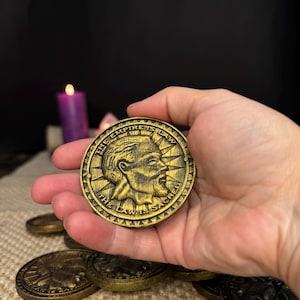 Set of 10 Septim Coins – Skyrim Oblivion Elder Scrolls Gold Replica | Fantasy RPG Prop | TES Fan Gift | 2in Resin Coins Display