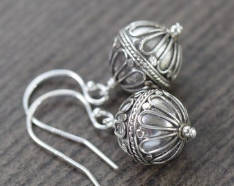 Hot air balloon earrings, sterling silver bali style boho earrings, Mothers day gifts for her, Ready to Ship