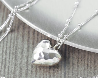 Je t'aime, collier coeur en argent sterling, prêt à être expédié, cadeaux de fête des mères pour elle