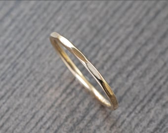 Handcrafted 14K gold ring, 1.5mm thick solid gold stacking ring, anniversary, wedding band, Mothers day gifts for her