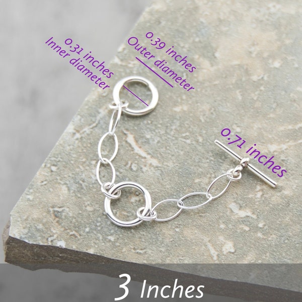 3 inch double toggle clasp extender necklace extension sterling silver, Mothers Day gifts for her, Ready to Ship