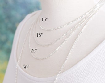 925 Sterling Silver Wheat chain, unisex sterling silver chain, 2mm thick chain, 7 inch, 8 inch, 16 inch, 20 inch and 30 inch