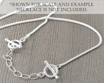 4 inch toggle clasp necklace extender, sterling silver Necklace extension for Toggle clasp necklaces, Ready to Ship