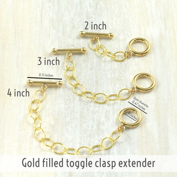 5 inches, double toggle clasp extender necklace extension, Heavy Chain