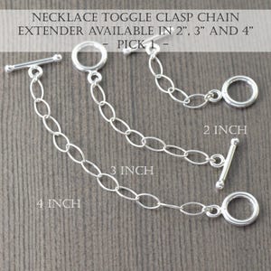 Sterling silver toggle clasp extender necklace extension 2 inch, 3 inch, 4 inch, 5 inch, gifts for her, Ready to Ship