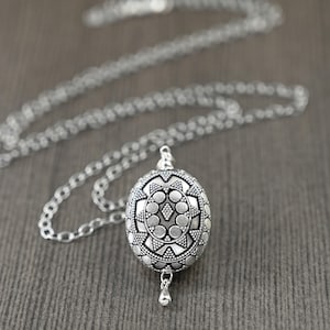 Large bali style oblong sterling silver necklace 16-30 inches, gifts for her, Ready to Ship