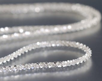 Sparkle Fancy Rock sterling silver bracelet or necklace, Italian chain available length 7, 16, 18, 20 and 24 inch