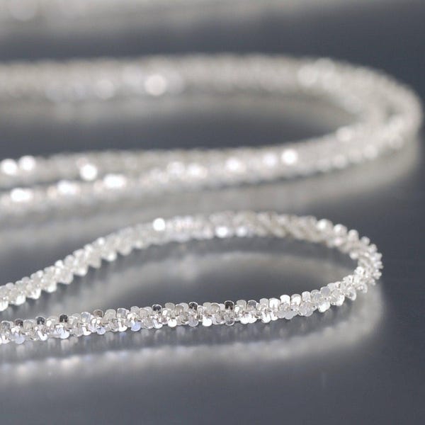 Sparkle Fancy Rock sterling silver bracelet or necklace, Italian chain available length 7, 16, 18, 20 and 24 inch