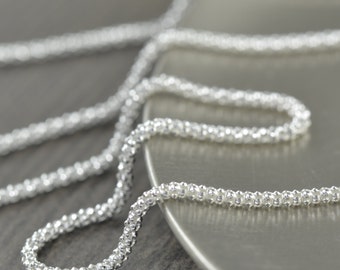 925 Sterling Silver Chain necklace, 1.8mm Italian chain, made in Italy, Finished chain, 16 inch, 18 inch and  20 inch Unisex jewelry