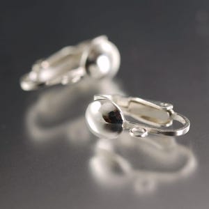 Sterling silver Clip on earrings (1 pair), gifts for her