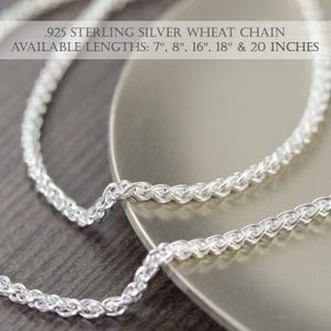 Sterling silver Wheat Chain necklace or bracelet 2mm thick chain Italian finished men 7, 8, 16, 18, 20 or 30 inches, gifts for him, Pick One
