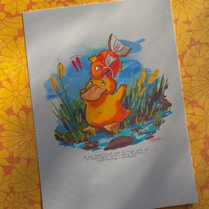 Psyduck&#39;s Story | Original Art Print | Pokedex Series