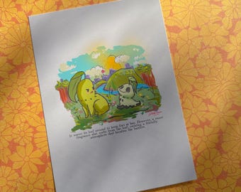 Chikorita's Story | Original Art Print | Pokedex Series