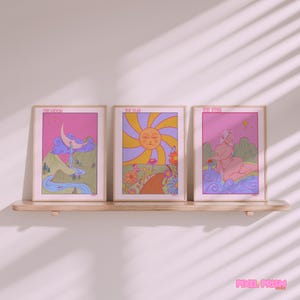 Die Sonne, Der Stern, Der Mond | Original Kunstdrucke im 3er PACK