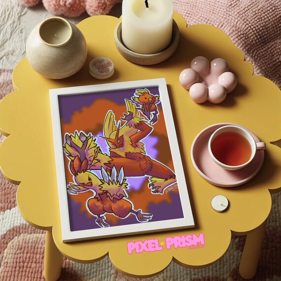 Ka-pow | Torchic, Combusken, & Blaziken Original Pokemon Art Print - Etsy