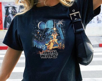 Vintage Star Wars Baby Tee, Star Wars A New Hope Faded Shirt, Starwars Disneyland Youth Baby Tee Crop, Cute Disney WDW Y2K Baby Tee