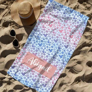 Personalized Disney Inspired Beach Towel, Disney Theme Bath Pool Towel, Mickey Minnie Beach Towel, Disneyland Towel, Custom Name Towel