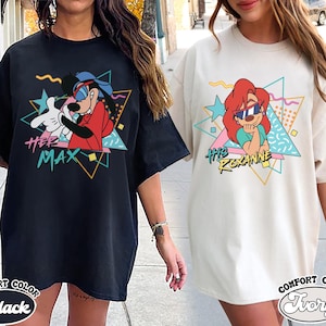 Retro 90s His Roxanne And Her Max, Goofy Movie Shirt, Disney Couple Matching Tee, Max and Roxanne, Disneyland Trip Matching Shirt