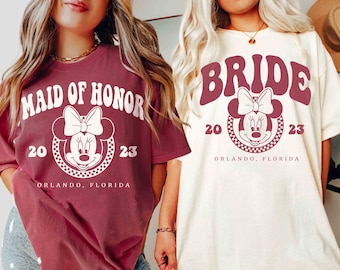 Disney Bride Maid of Honor Shirt, Minnie Bride Shirt, Bachelorette Party Shirt, Disney Bride Trip Shirt, Bride Squad Shirt