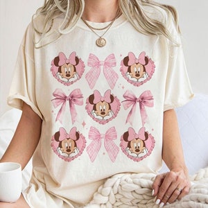 Retro Minnie Coquette Pink Bow Shirt, Minnie Mouse Shirt, Disney Coquette Bow Pink Shirt, Minnie est 1928 Shirt, Comfort Color Shirt