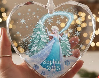 Personalized Elsa Christmas Ornament, Disney Frozen Princess Ornament, Custom Elsa Gift for Her, Ice Magic Holiday Decor