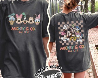 Camisa retro de Mickey y compañía de 1928, camisa a cuadros vintage de Disney, camisa de Mickey y sus amigos, camisa de Disney World, camisa de Mickey de 1928