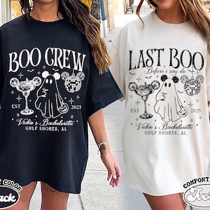 Custom Disney Last Boo Bachelorette Shirt, Boo Crew Halloween Bach Tee, Ghost Disney Bride Shirt, Girls Trip Shirt, Spooky Bride Party Tee