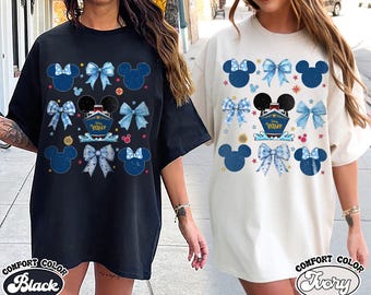 Custom Disney Cruise Coquette Bow Shirt, Disney Cruise Line Shirt, Disney Wish Shirt, Disney Fantasy Shirt, Disney Family Cruise Shirt