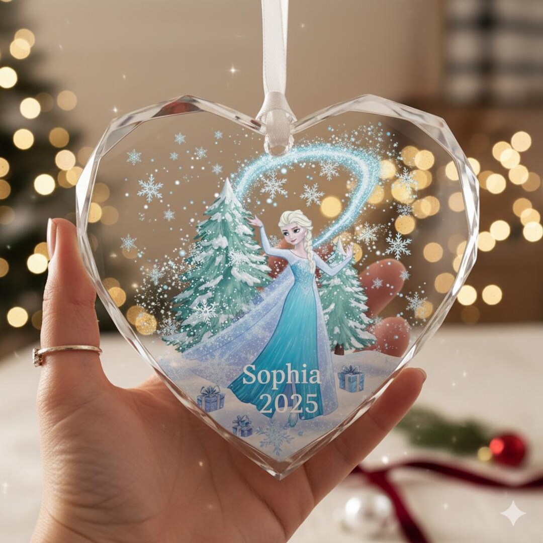 Personalized Elsa Christmas Ornament, Disney Frozen Princess Ornament ...