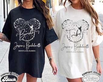 Personalized Disney Bride Tribe Shirt, Disney Bachelorette Party Trip Shirt, Disney Bride Crew Shirt, Disney Coquette Bow Shirt