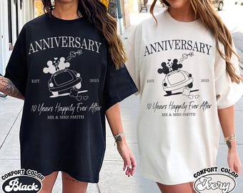 Custom Disney Anniversary Shirt, Disney Mr & Mrs Matching Shirt, Happily Ever After Couples Shirt, Wifey Husband Shirt, Disney Wedding Shirt