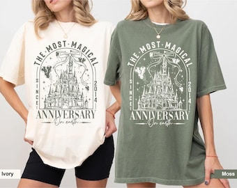 Personalized Coquette Bows Castle Most Magical Anniversary Shirt, Anniversary Celebration Shirt, Disney Honeymoon Vacation Shirt