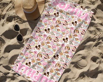 Custom Disney Beach Towel, Disney Inspired Beach Towel, Disney Pool Towel, Disney Name Towel, Mickey Beach Towel, Disneyland Towel