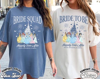 Personalisiertes Disney Prinzessin Junggesellinnenabschied Shirt, Prinzessin Braut Shirt, Disney Braut Squad Shirt, Braut Crew T-Shirt, Magic Kingdom Shirt