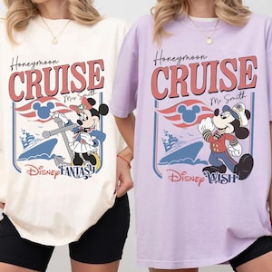 Custom Disney Honeymoon Trip Shirt, Disney Cruise Line 2025 Shirt, Disney Mr and Mrs Shirt, Just Married Shirt, Disney Hubby Wifey Shirt