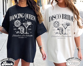 Personalized Disco Bachelorette Shirts, Disco Bride Shirt, Dancing Queen Bachelorette Shirt, Last Disco Bachelorette Party Shirt