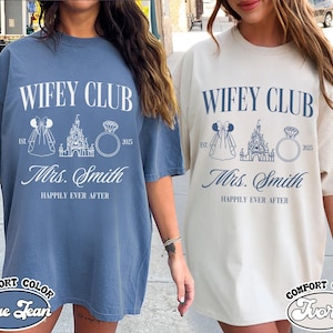 Custom Disney Wifey Club Shirt, Just Married Disney Shirt, Disney Honeymoon Gifts, Newlywed Shirts, Disney Couple Shirt, Future Mrs Shirt
