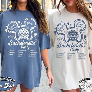 Personalized Epcot Bachelorette Party Shirts, Disney Bride Bridemaid Shirt, Magical Bachelorette, Epcot Wedding Shirt, Disney Bridal Party