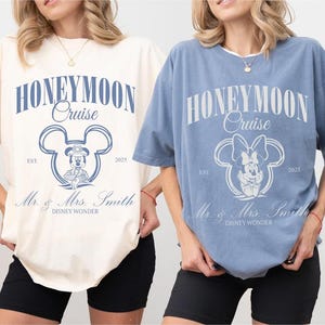 Personalized Disney Honeymoon Cruise Shirt, Mr Mrs Disney Shirt, Disney Cruise Couple Shirt, Mickey Minnie Cruise Shirt, Engagement Shirt
