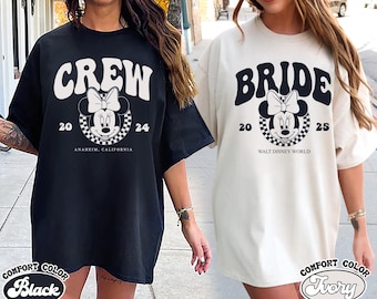 Custom Disney Bride Crew Shirts, Minnie Bride Shirt, Bachelorette Party Shirt, Disney Bride Trip Shirts, Disney Team Bride Shirt