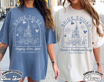 Personalized Disney Bachelorette Party Shirt, Bride Crew Tee, Bride Squad Shirt, Team Bride Shirt, Disney Castle Shirt