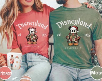 Disneyland Christmas Shirt, Mickey Minnie Christmas Ghost Matching Shirt, Disneyland est 1955 Shirt, Disney Christmas Matching Tee