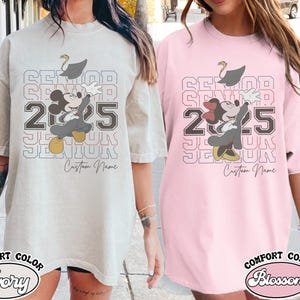 Disney Senior 2025 Graduation Shirt, Mickey Minnie Grad Tee, Custom Name Class of 2025 Shirt, Disney Family Grad Shirt, Senior Graduate