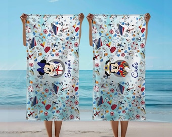 Custom Disney Cruise Line Beach Towel, Mickey Cruise, Disney Bath Pool Towel, Family Vacation Matching Towel, Disney Cruise Vacation Towel
