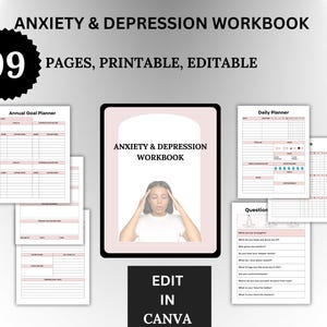 Digital Anxiety & Depression Workbook - Printable Workbook for Coping Skills, Mental Health, Self-Care, and Emotional Wellness&quot;