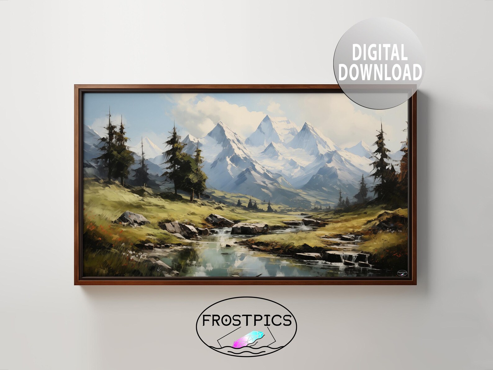 Alpine Painting - Printable Wall Art - Digital Download - TV Frame Art ...