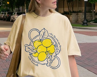 Lemons Shirt, Limoncello Tshirt, Italian Summer Tee, Pastel Fruit Lemon Shirt, La Dolce Vita, Amalfi Coast Shirt, Comfort Colors Plus Sizing